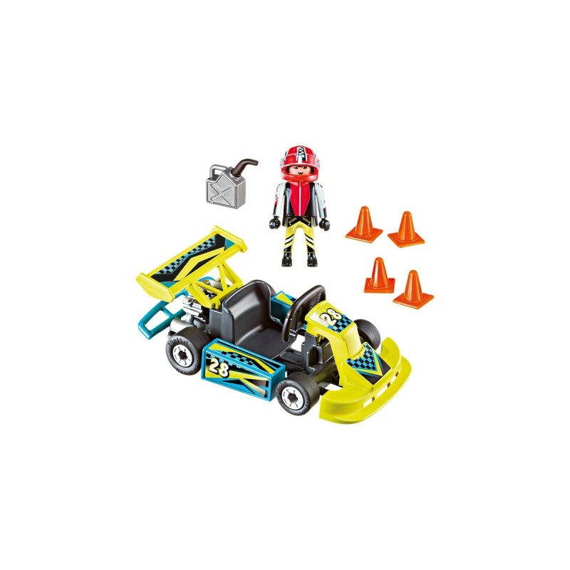 PLAYMOBIL 9322 Action Go-Kart-Rennfahrer zum Mitnehmen, Konstruktionsspielzeug