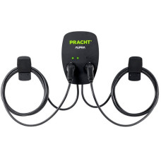 PRACHT Wallbox ALPHA DUO, 1x 11KW / 2x 6,9KW(schwarz, 2x 5,5 Meter Kabel, RFID)