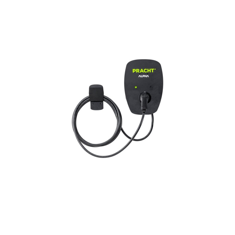 PRACHT Wallbox ALPHA MONO XT, 3,7 - 11 kW(schwarz, 5,5 Meter Kabel, RFID, Outlet)