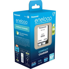 Panasonic Ladegerät eneloop Compact Charger BQ-CC50(weiß, inkl. 2x Mignon AA 1,2V)