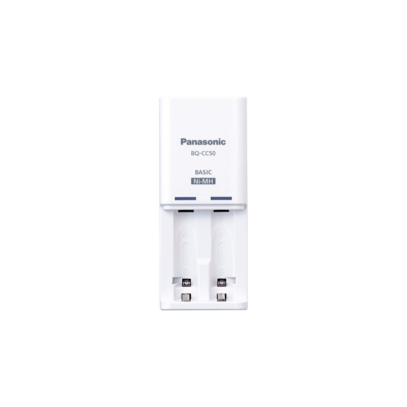 Panasonic Ladegerät eneloop Compact Charger BQ-CC50(weiß, inkl. 2x Mignon AA 1,2V)