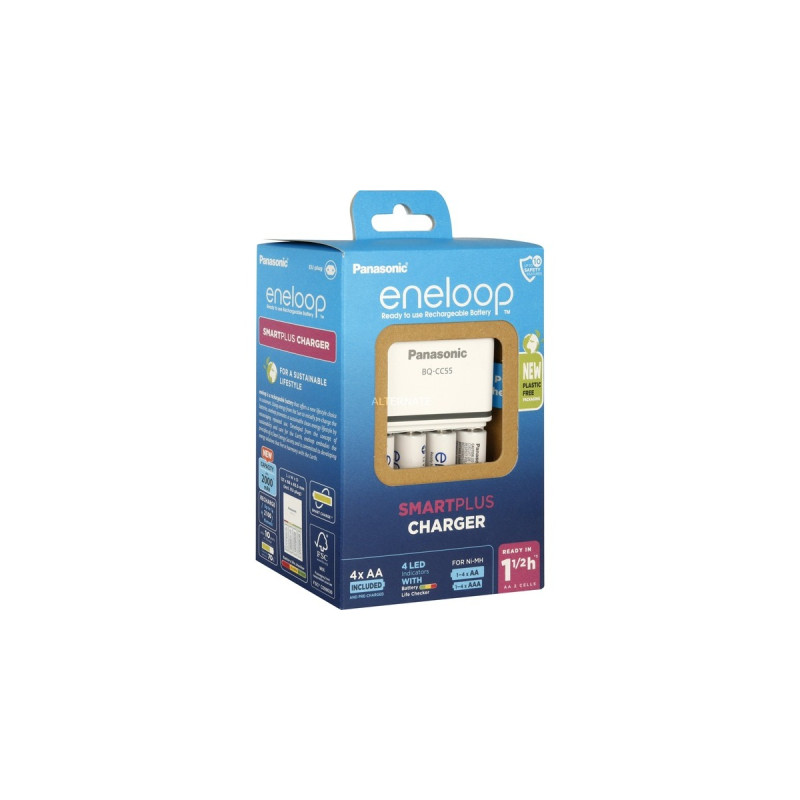 Panasonic Universal Ladegerät BQ-CC55(inkl. 4x eneloop pro AA Akkus mit 2000 mAh)