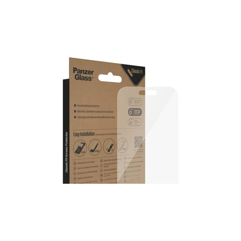 PanzerGlass Classic Fit Bildschirmschutz, Schutzfolie(transparent, iPhone 14 Pro)