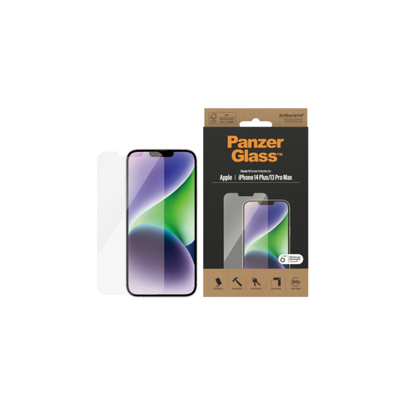 PanzerGlass Classic Fit Bildschirmschutz, Schutzfolie(transparent, iPhone 14 Plus, 13 Pro Max)