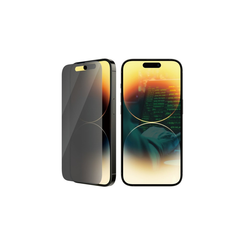PanzerGlass Classic Fit Privacy Bildschirmschutz, Schutzfolie(transparent, iPhone 14 Pro)