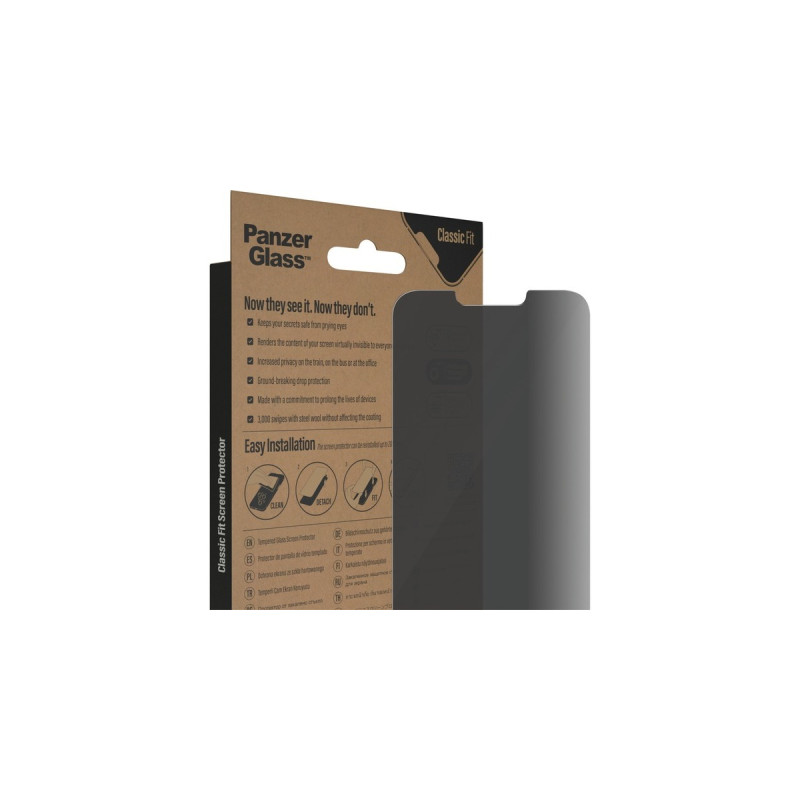 PanzerGlass Classic Fit Privacy Bildschirmschutz, Schutzfolie(transparent, iPhone 14 Plus, 13 Pro Max)