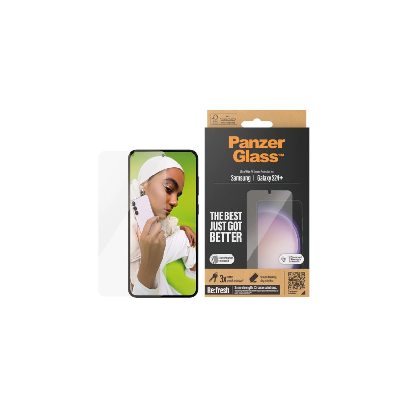 PanzerGlass Displayschutz, Schutzfolie(transparent, Samsung Galaxy S24 Plus, EasyAligner)