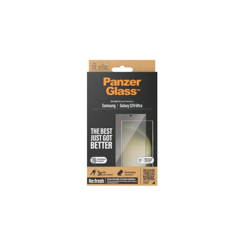 PanzerGlass Displayschutz, Schutzfolie(transparent, Samsung Galaxy S24 Ultra, EasyAligner)