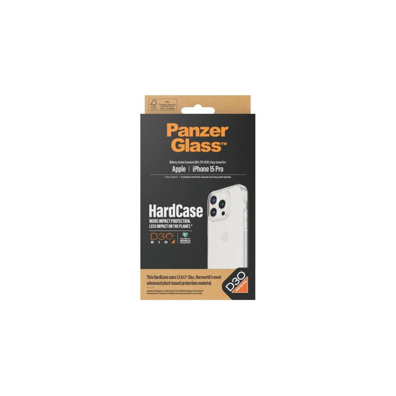 PanzerGlass HardCase D30 BIO, Handyhülle(transparent, iPhone 15 Pro)