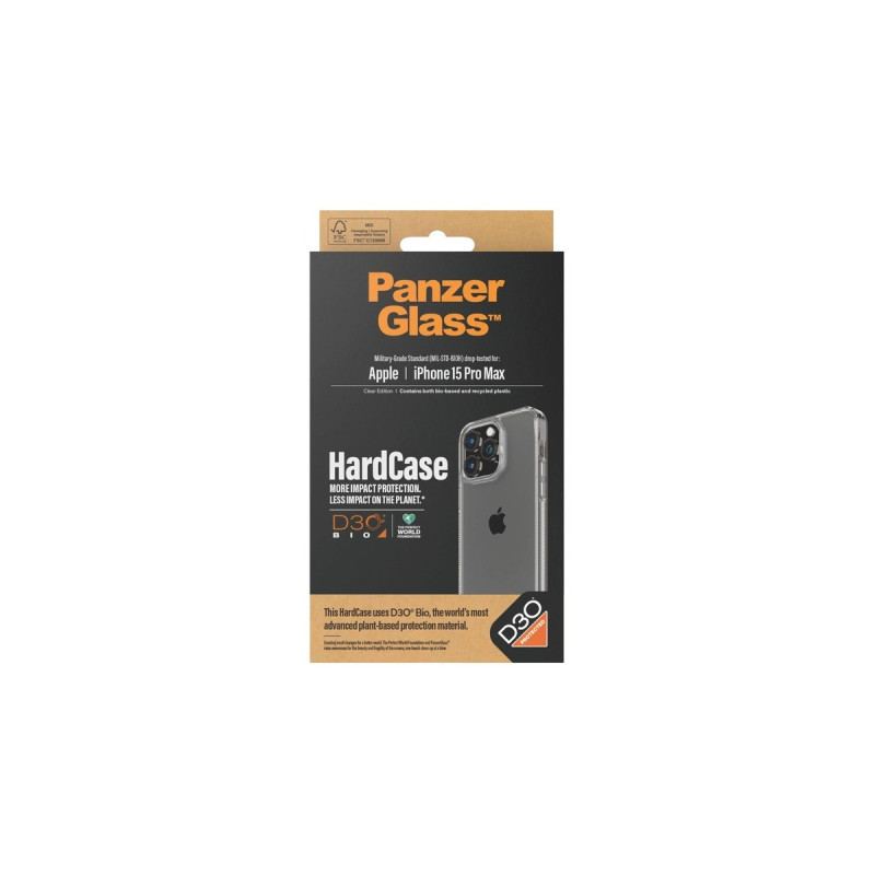 PanzerGlass HardCase D30 BIO, Handyhülle(transparent, iPhone 15 Pro Max)