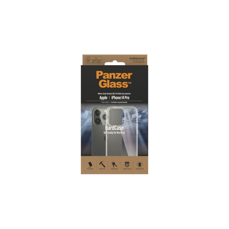 PanzerGlass HardCase, Handyhülle(transparent, iPhone 14 Pro)