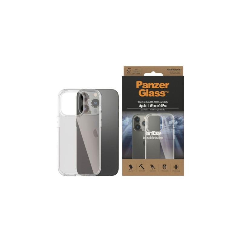PanzerGlass HardCase, Handyhülle(transparent, iPhone 14 Pro)