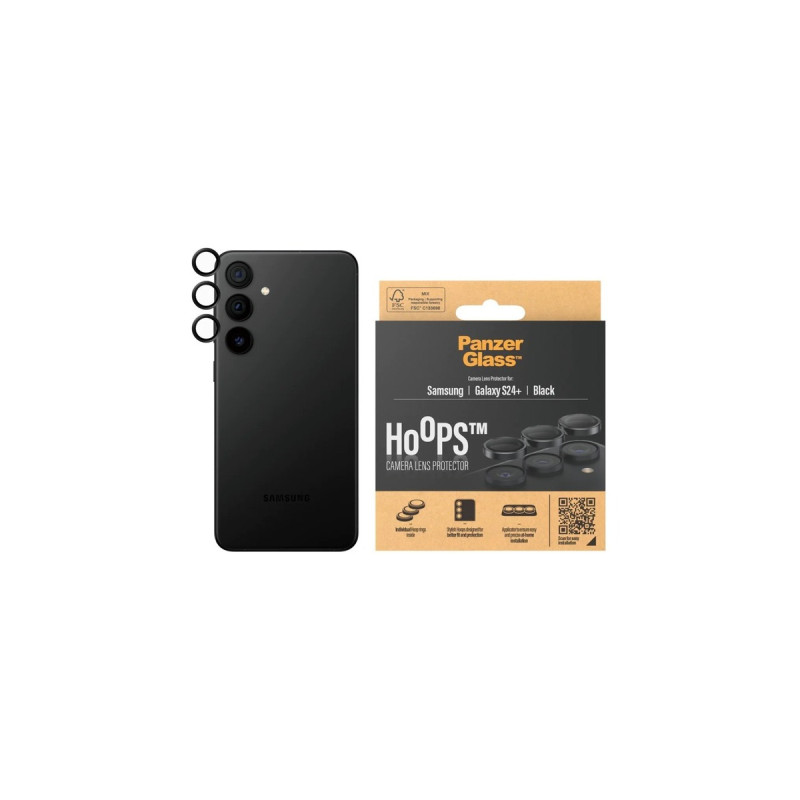 PanzerGlass Hoops Kameraschutz, Schutzfolie(schwarz/transparent, Samsung Galaxy S24 Plus)