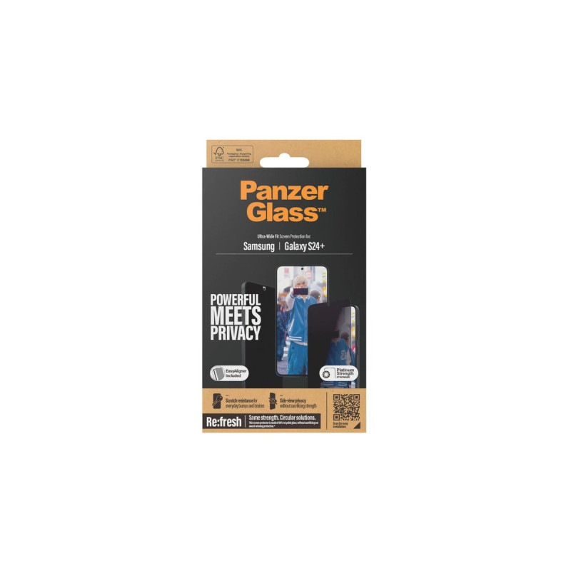 PanzerGlass Privacy Displayschutz, Schutzfolie(transparent, Samsung Galaxy S24 Plus, EasyAligner)