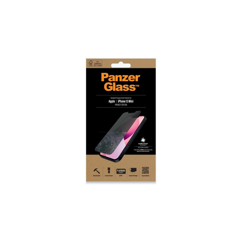 PanzerGlass Privacy, Schutzfolie(schwarz, iPhone 13 mini)