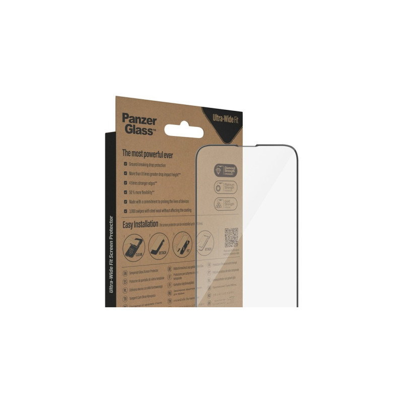 PanzerGlass Ultra Wide Fit Bildschirmschutz, Schutzfolie(transparent, iPhone 14 Plus, 13 Pro Max)