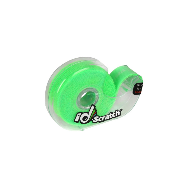 Patchsee ID-SCRATCH Pre-Cut, Kabelbinder(hellgrün, 2 Meter Rolle, in Spenderbox)