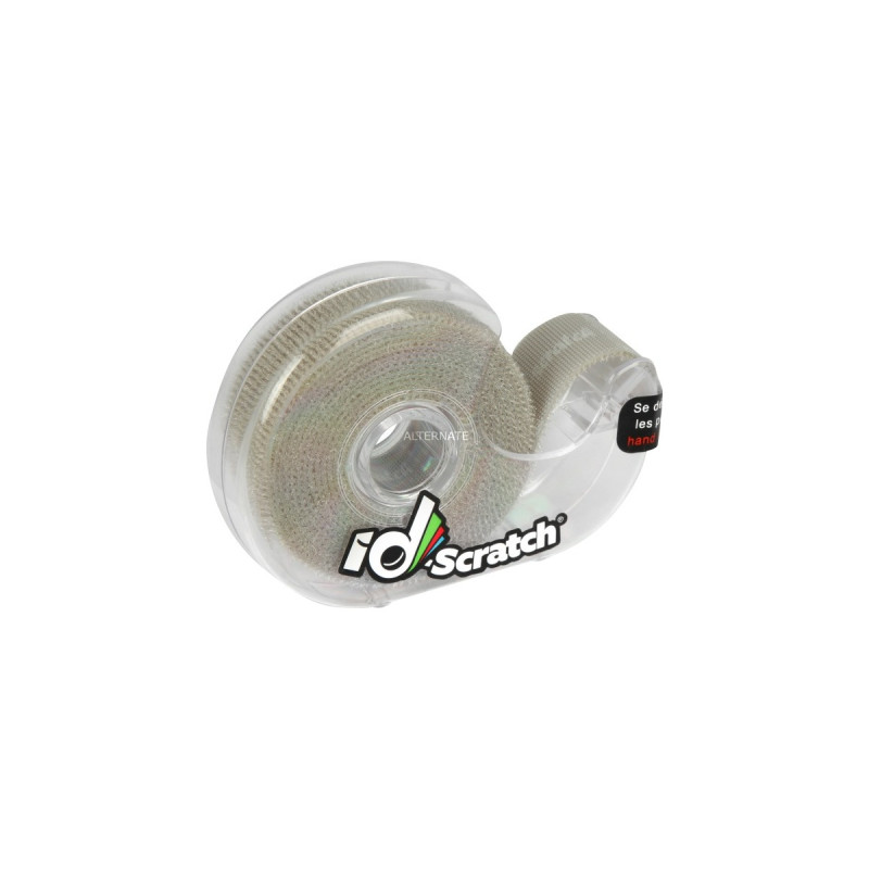 Patchsee ID-SCRATCH Pre-Cut, Kabelbinder(grau, 2 Meter Rolle, in Spenderbox)