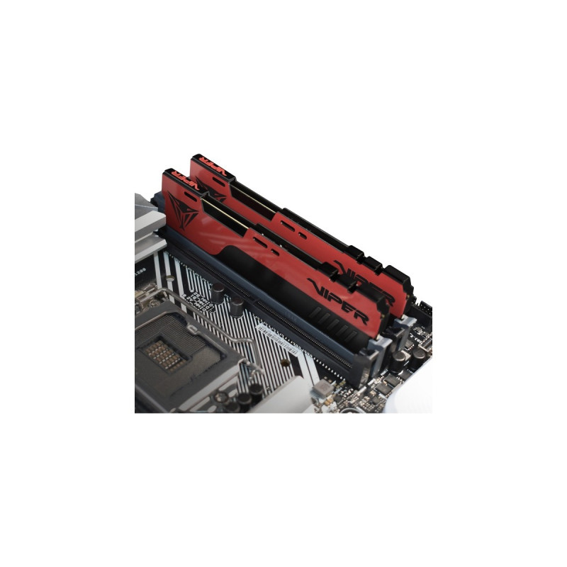 Patriot DIMM 32 GB DDR4-2666 (2x 16 GB) Dual-Kit, Arbeitsspeicher(rot/schwarz, PVE2432G266C6K, Viper Elite II, INTEL XMP)
