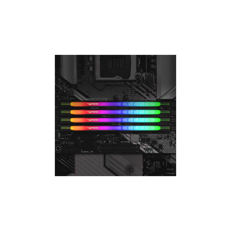 Patriot DIMM 32 GB DDR4-3200, Arbeitsspeicher(schwarz, PVSR432G320C8, Viper Steel RGB, INTEL XMP)