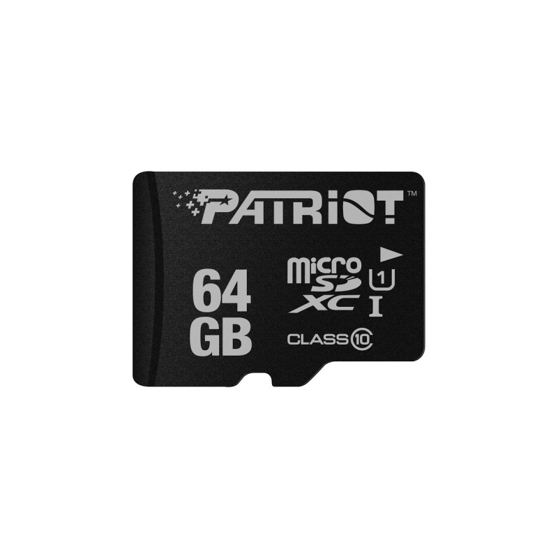 Patriot LX Series 64 GB microSDXC, Speicherkarte(schwarz, UHS-I U1, Class 10)