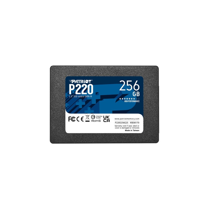 Patriot P220 256 GB, SSD(schwarz, SATA III 6 Gb/s, 2,5