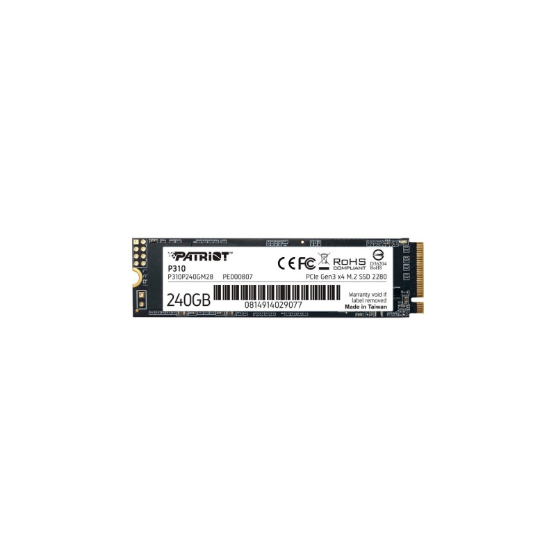 Patriot P310 240 GB, SSD(PCIe 3.0 x4, NVMe 1.3, M.2 2280)