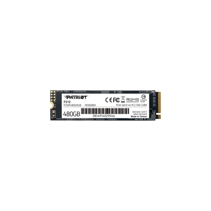 Patriot P310 480 GB, SSD(PCIe 3.0 x4, NVMe 1.3, M.2 2280)