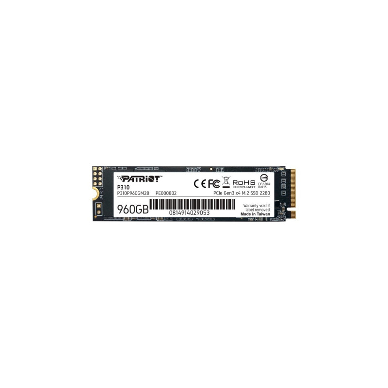 Patriot P310 960 GB, SSD(PCIe 3.0 x4, NVMe 1.3, M.2 2280)