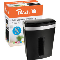 Peach Auto Micro Cut Schredder PS600-10, Aktenvernichter(schwarz/silber)