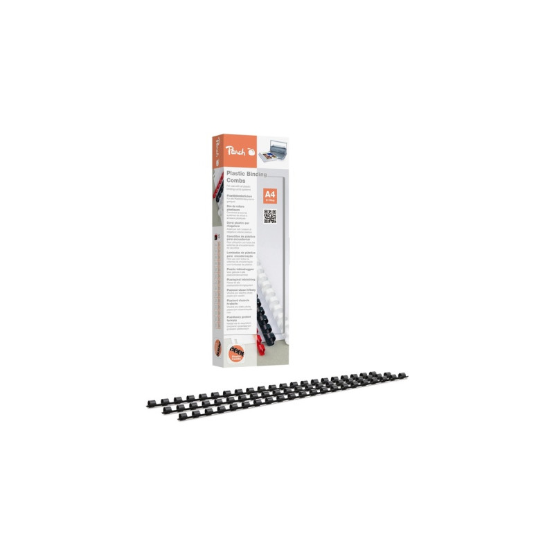 Peach Plastikbinderücken 6mm A4(schwarz, 100 Stück)
