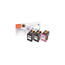 Peach Tinte 2x schwarz + color PI300-658(kompatibel zu HP 302, F6U66A, F6U65A)