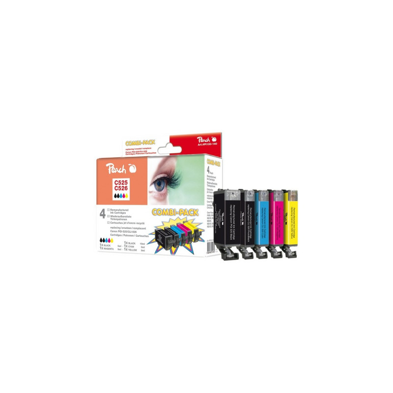 Peach Tinte Spar Pack PI100-140(kompatibel zu Canon PGI-525, CLI-526 (4541B006))