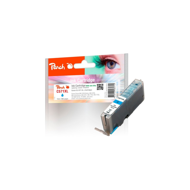 Peach Tinte cyan PI100-290(kompatibel zu Canon CLI-571XL)