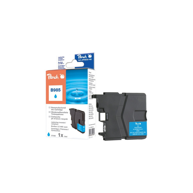 Peach Tinte cyan PI500-46(kompatibel zu Brother LC-985c)