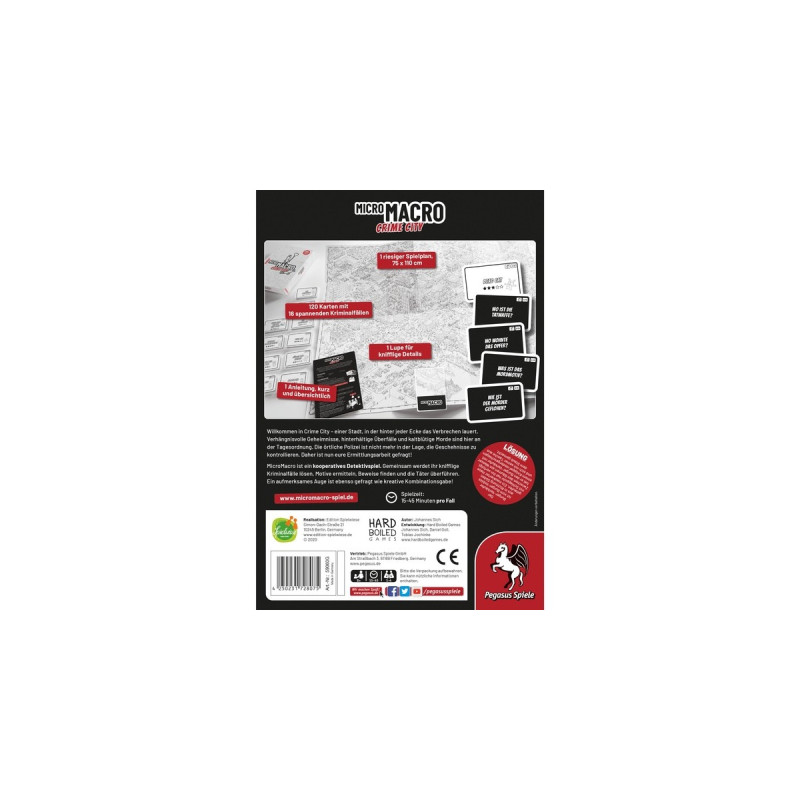 Pegasus MicroMacro: Crime City, Brettspiel(Spiel des Jahres 2021)