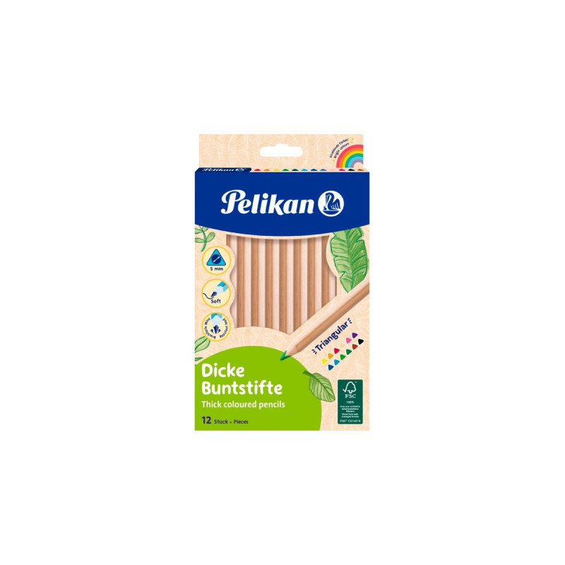 Pelikan Buntstifte Set Jumbo, dreieckig, 12 Farben