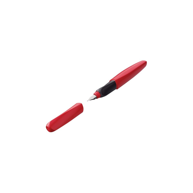 Pelikan Füllhalter Twist Fiery Red, Füllfederhalter(rot, Schachtel mit 1 Füller inkl. Tintenpatrone, Federbreite F)