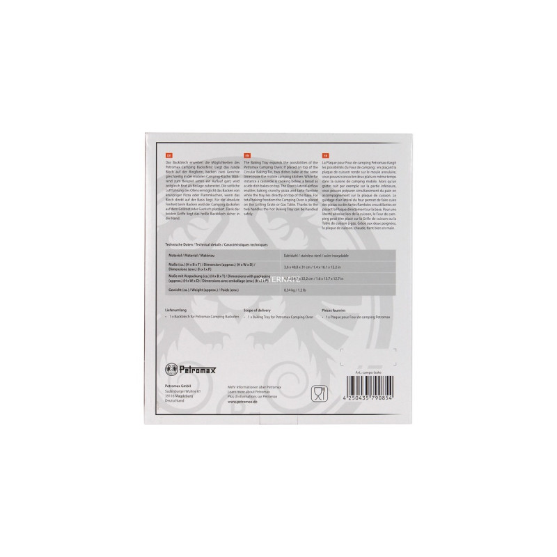 Petromax Backblech für Camping-Backofen(edelstahl, Ø ca. 30cm)