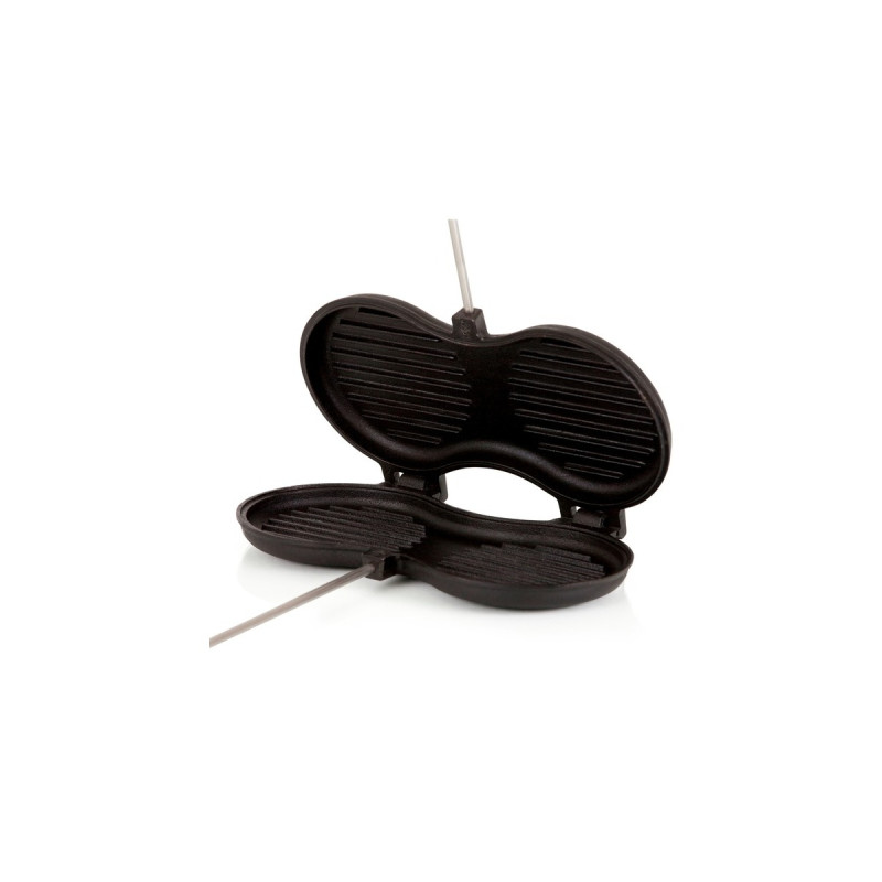 Petromax Burgereisen, Backform(schwarz/holz, für 2 Burger)