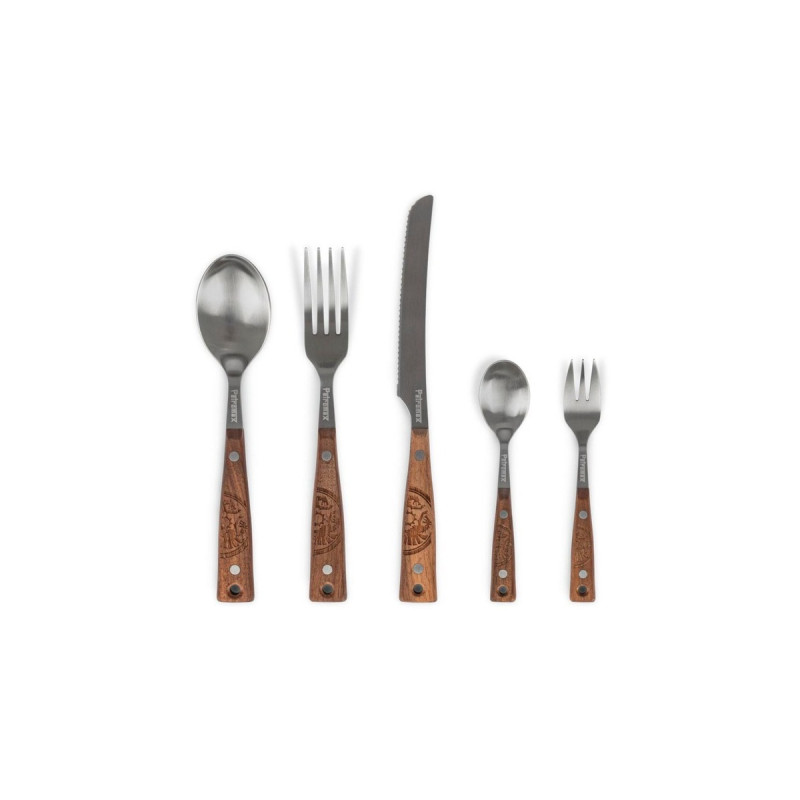 Petromax Camping Besteck, 5-teilig(Griffe aus Walnussholz)