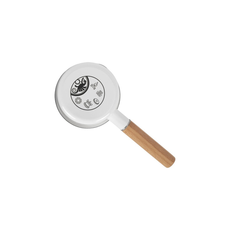 Petromax Emaille Stieltopf 0,5 Liter(schwarz, mit Holzstiel)