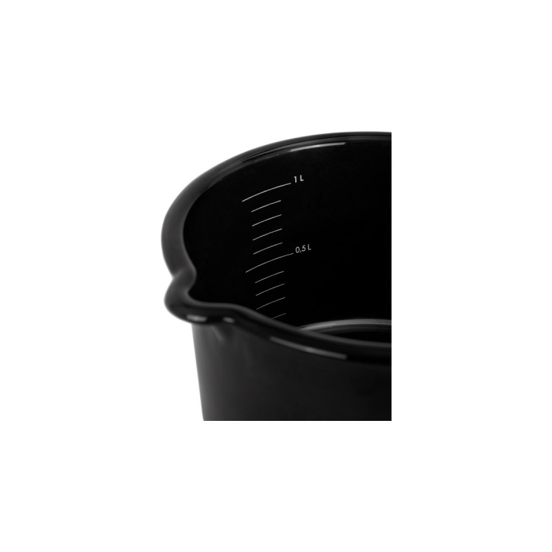 Petromax Emaille Stieltopf 1 Liter(schwarz, mit Holzstiel)