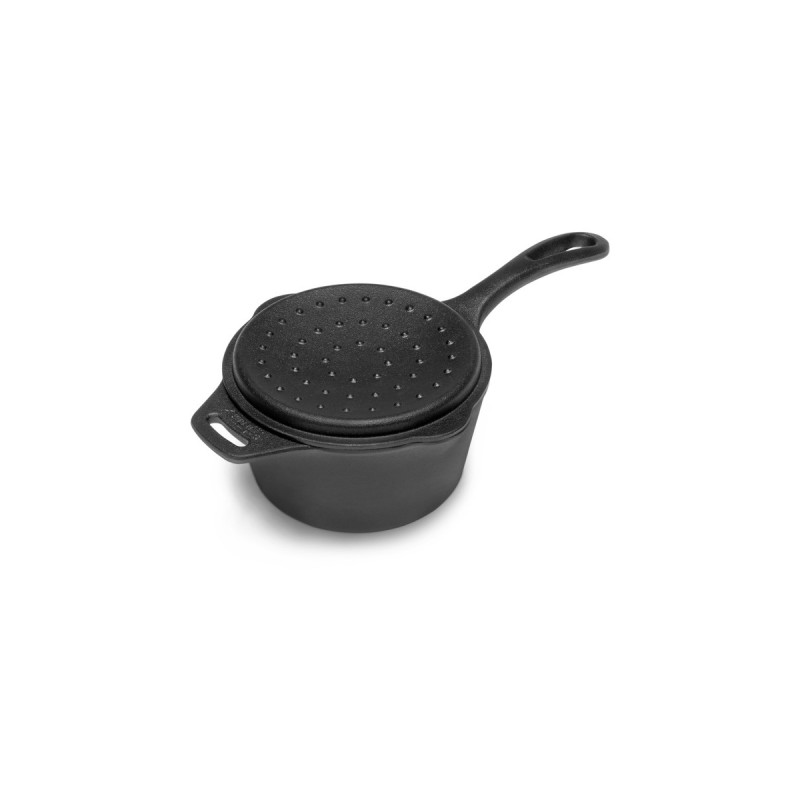 Petromax Gusseiserne Kasserolle kr1, mit Aroma-Profil-Deckel, Topf(schwarz, Ø 18cm)