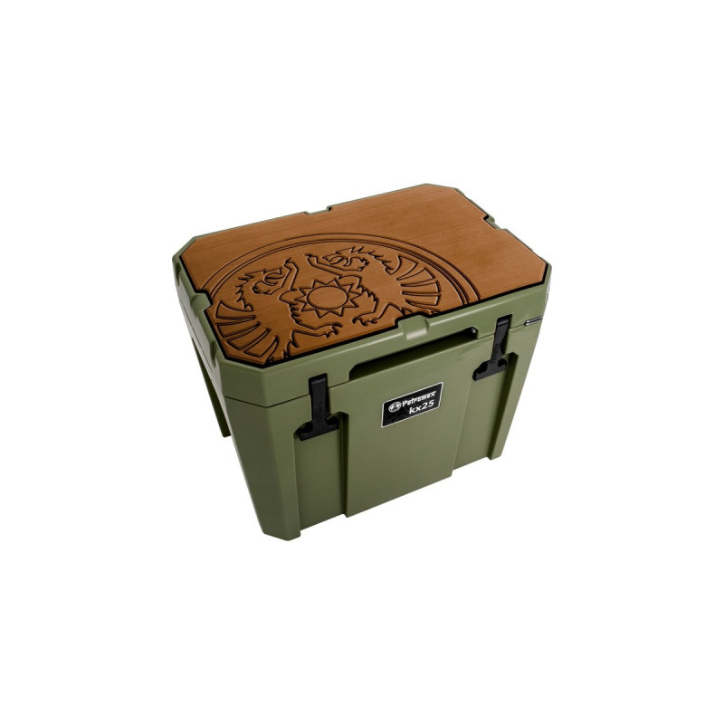 Petromax Haft-Auflage für Petromax Kühlbox kx25, Abdeckung(braun, mit Drachenlogo)