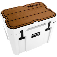 Petromax Haft-Auflage für Petromax Kühlbox kx25, Abdeckung(braun, mit Linienstruktur und Schriftzug)