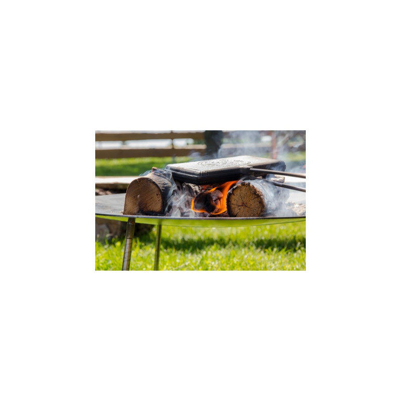 Petromax Waffeleisen, langer Stiel, Backform(schwarz/holz, für 2 Waffeln)