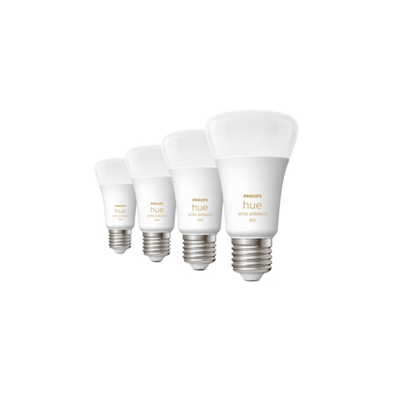 Philips Hue E27 Viererpack 4x570lm 60W, LED-Lampe(Viererpack, ersetzt 60 Watt)