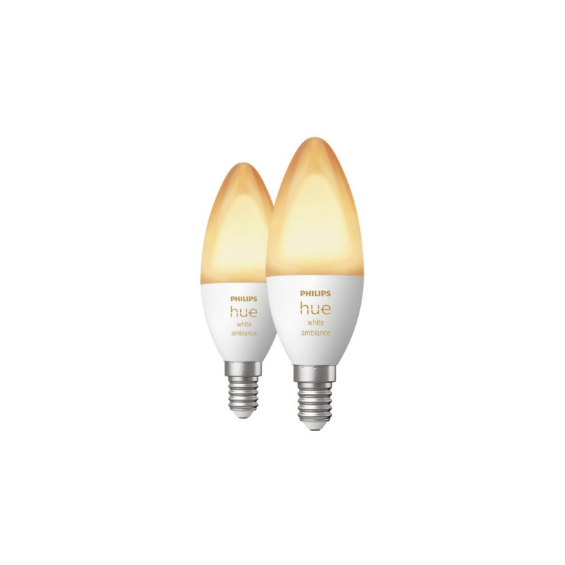 Philips Hue White Ambiance E14, LED-Lampe(Doppelpack, ersetzt 25 Watt)