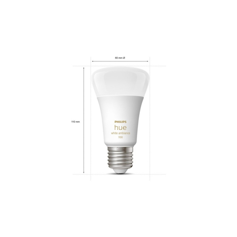 Philips Hue White Ambiance E27, LED-Lampe(Doppelpack, ersetzt 60 Watt)
